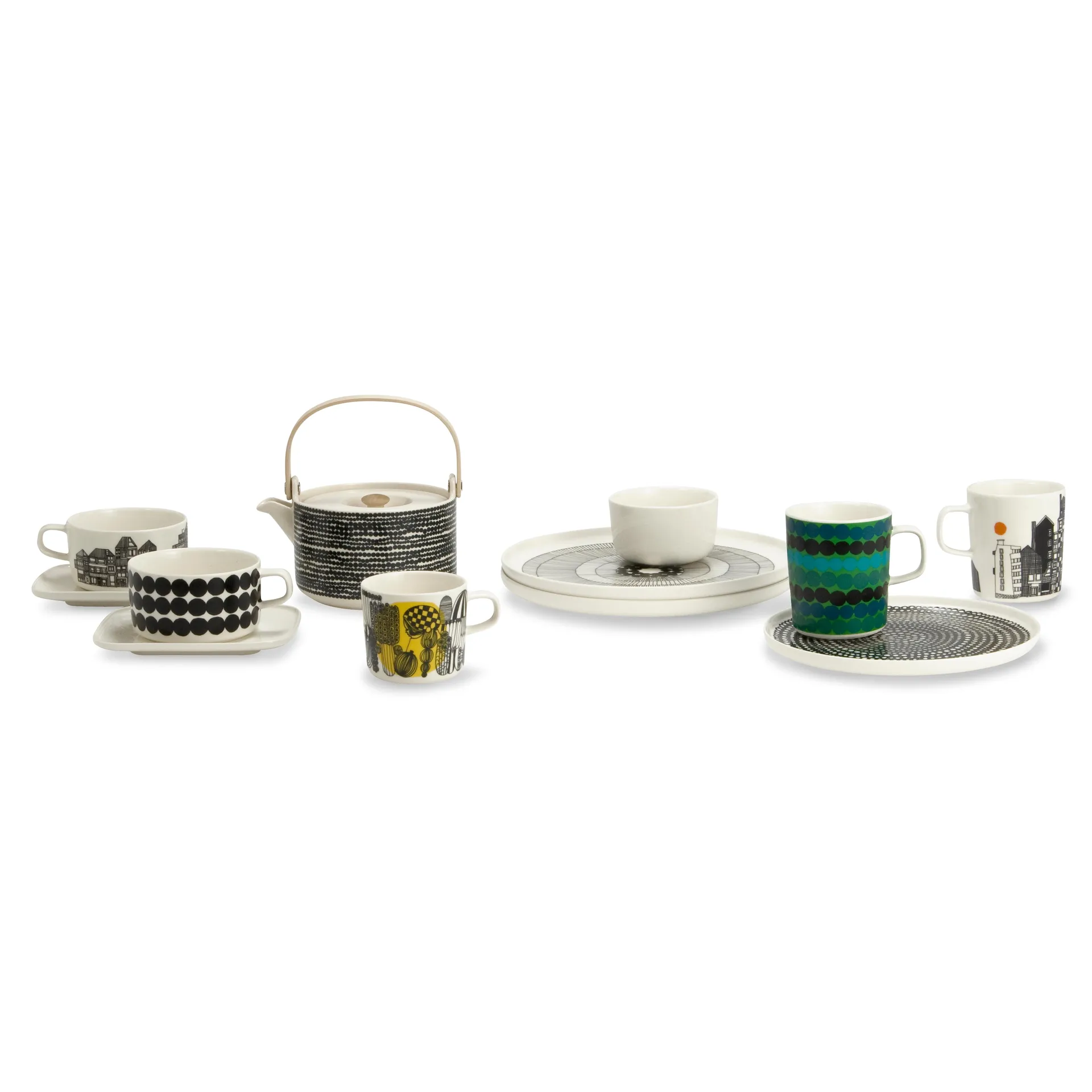 Siirtolapuutarha mugg 2,5 dl, svart-orange Marimekko