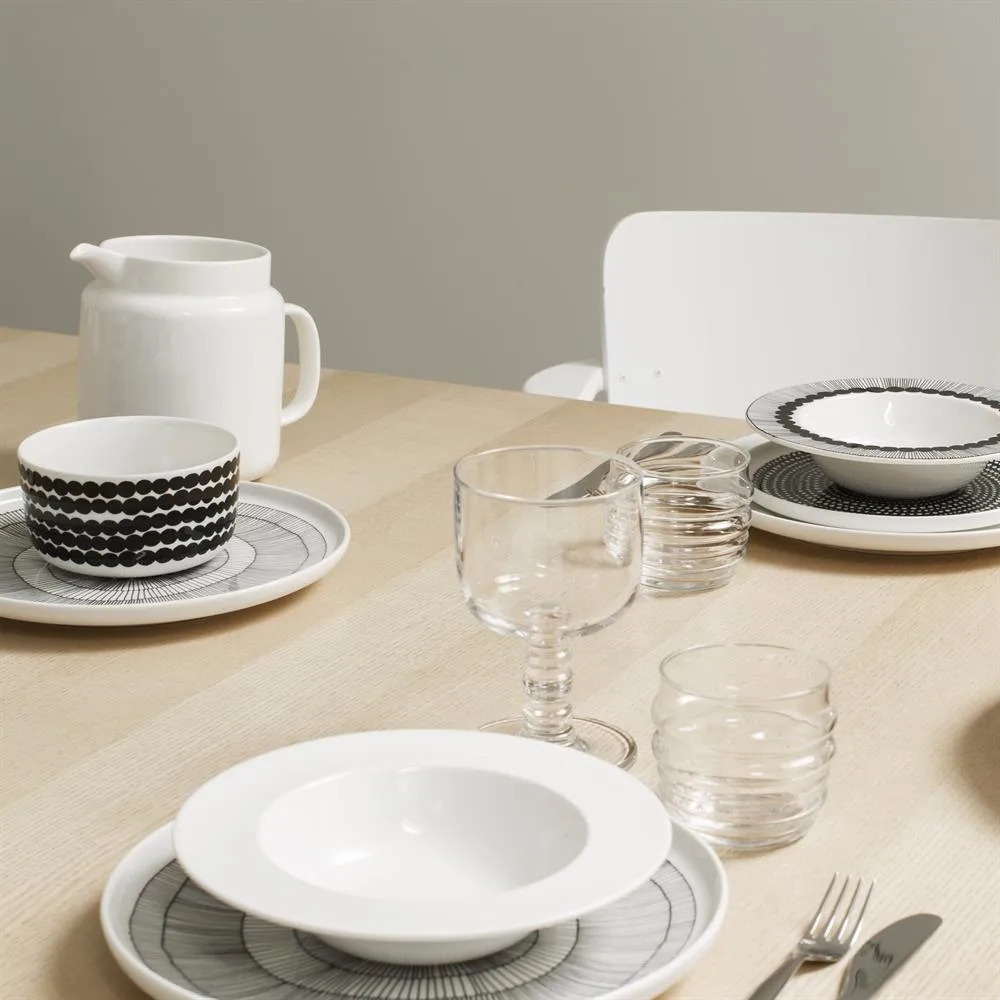 Siirtolapuutarha tallrik Ø 25 cm, 6-pack svart-vit,  Marimekko