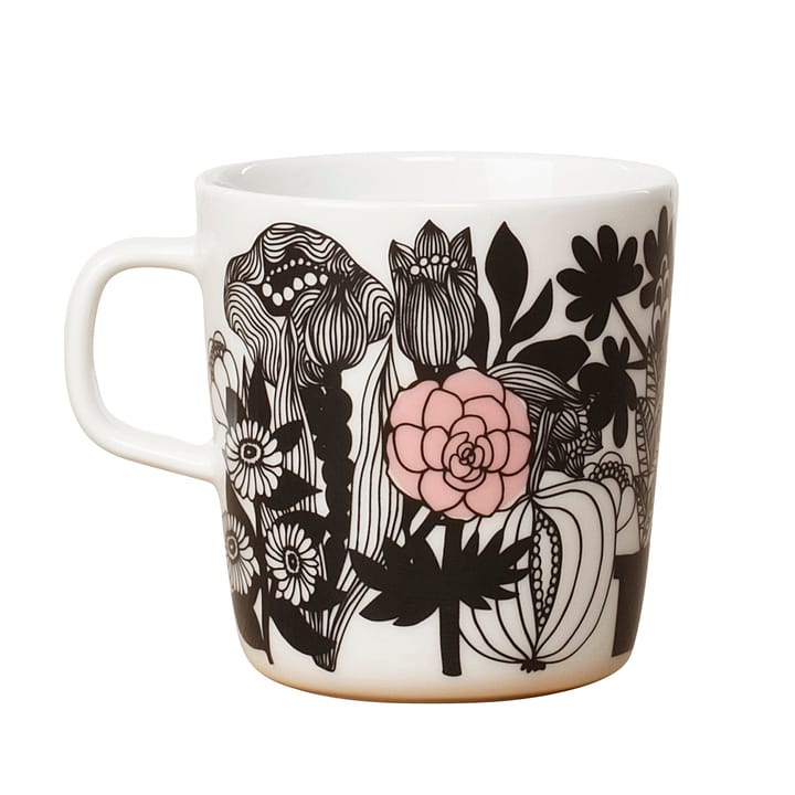 Siirtolapuutarha temugg 4 dl, svart-vit-rosa Marimekko