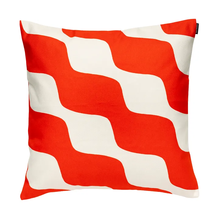 Taifuuni kuddfordral - Natural white, orange red, 50x50 cm - Marimekko