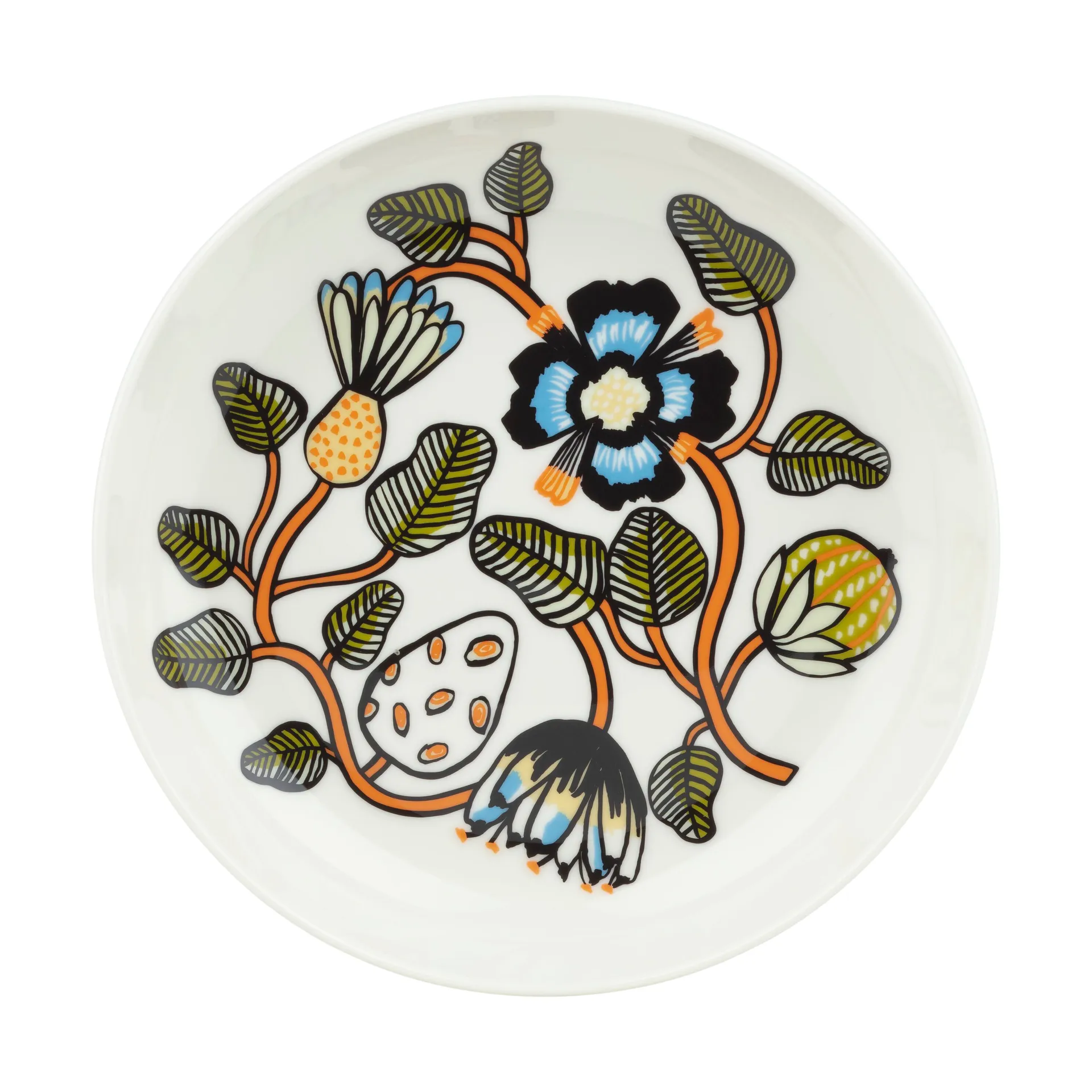 Tiara djup tallrik Ø20,5 cm, White-warm orange-green Marimekko
