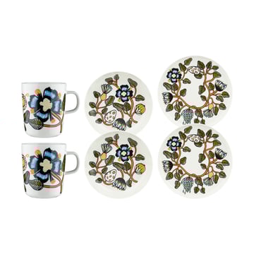Marimekko Tiara middagsset 6 delar White-warm orange-green