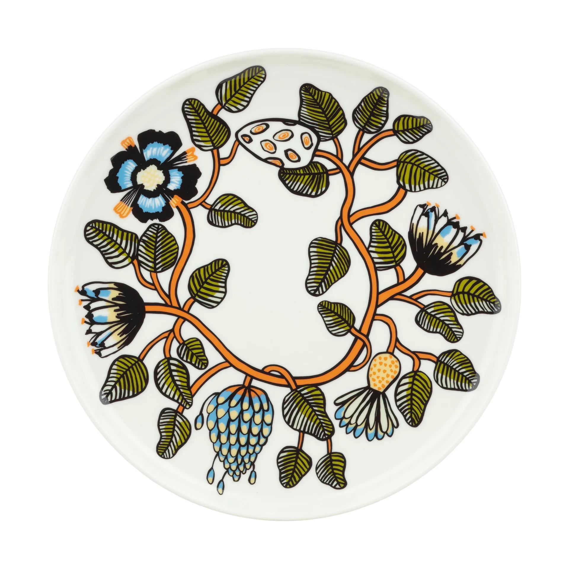 Tiara tallrik Ø25 cm, White, warm orange, green Marimekko