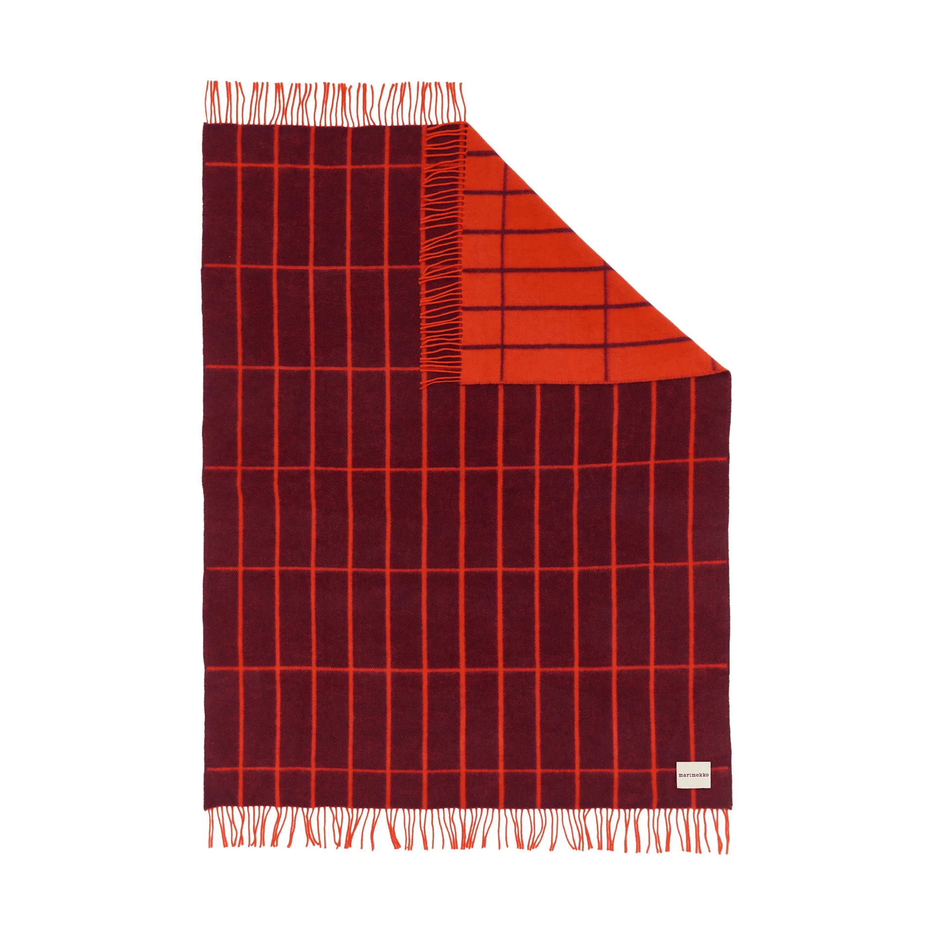 Tiiliskivi pläd, Plum-orange red Marimekko
