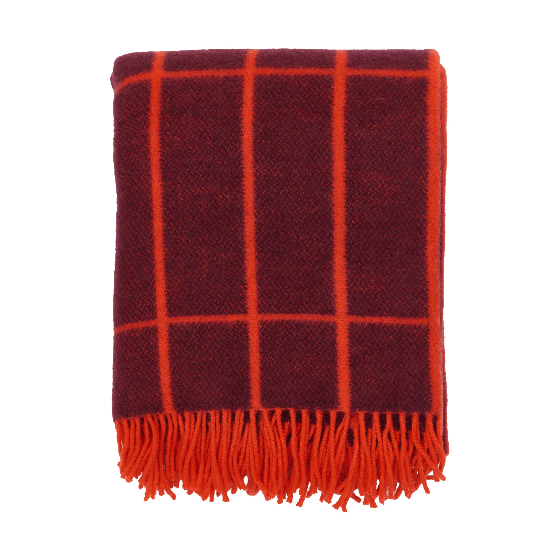 Tiiliskivi pläd, Plum-orange red Marimekko