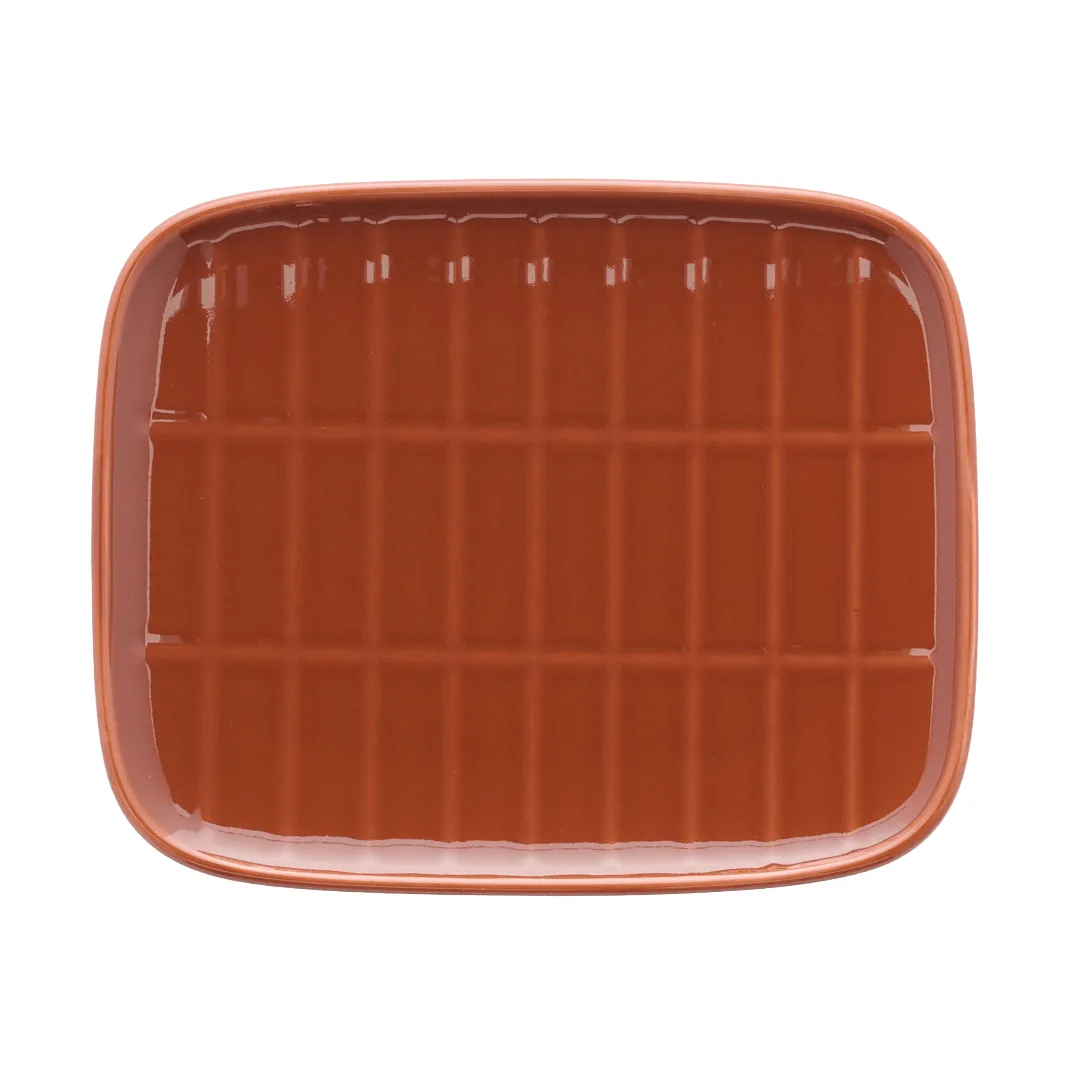Marimekko Tiiliskivi tallrik 12x15 cm Chestnut