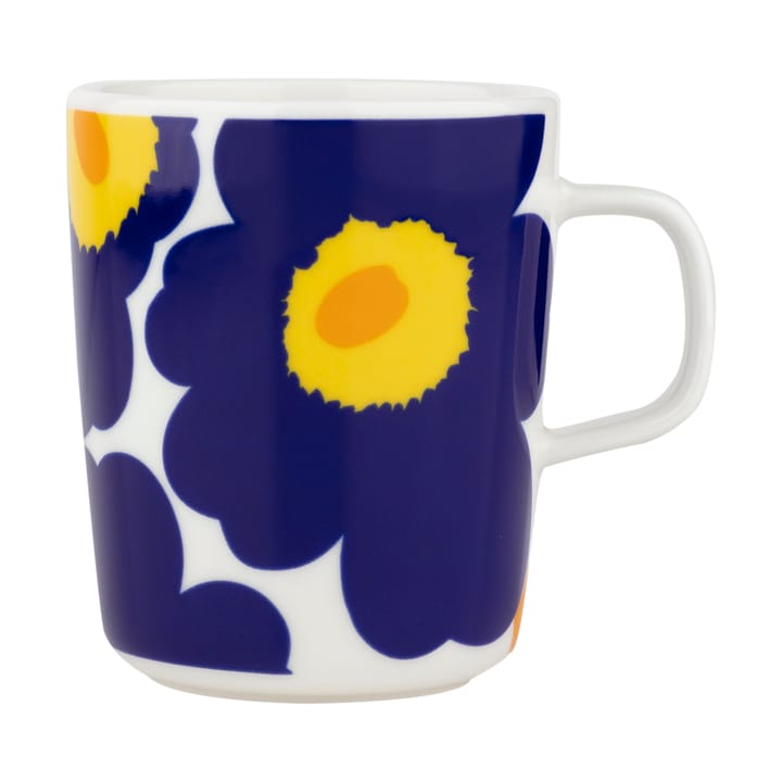 Unikko 60-årsjubileum mugg 25 cl - White-d. blue-yellow - Marimekko