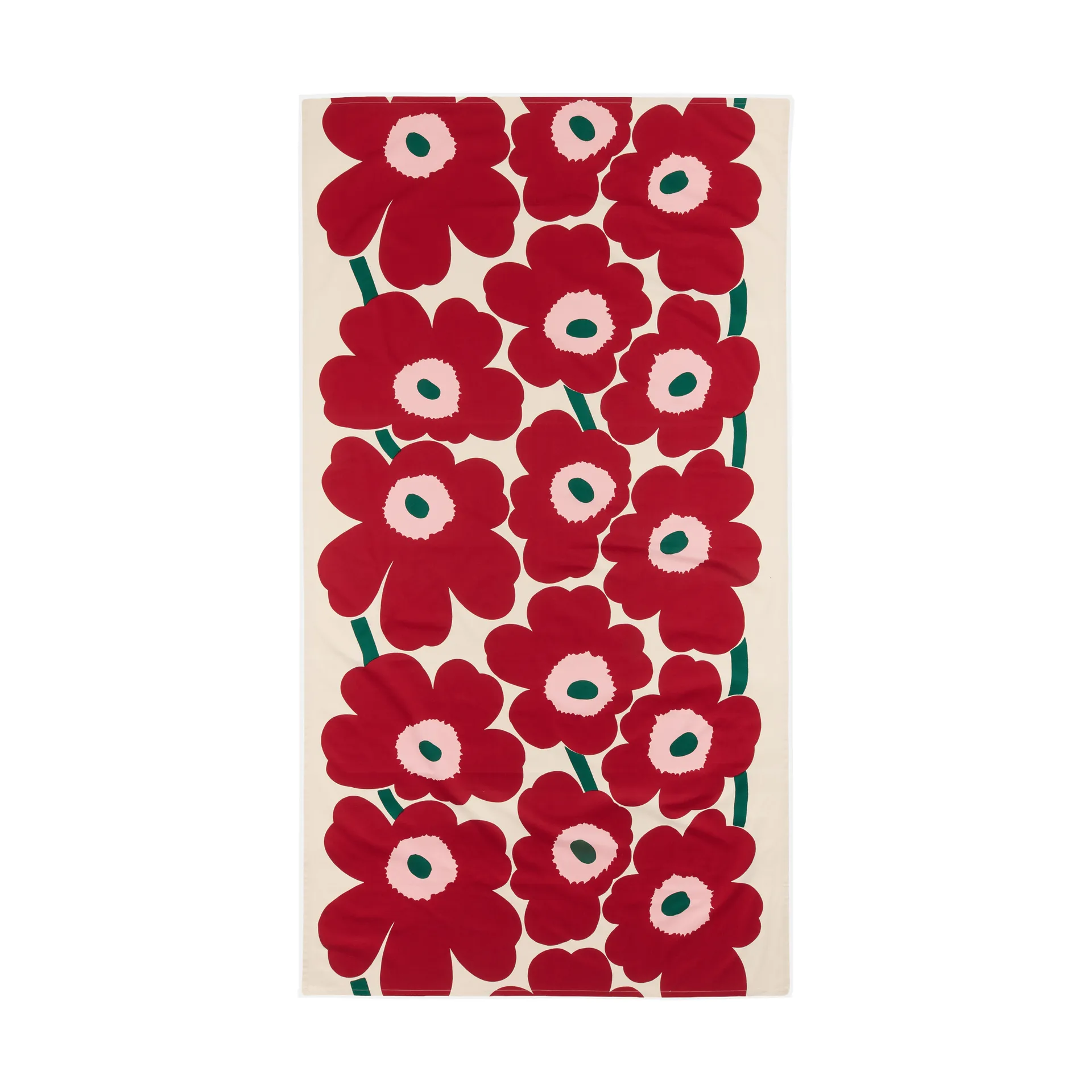 Unikko bordsduk, Off white-cranberry-rose, 135x250 cm Marimekko