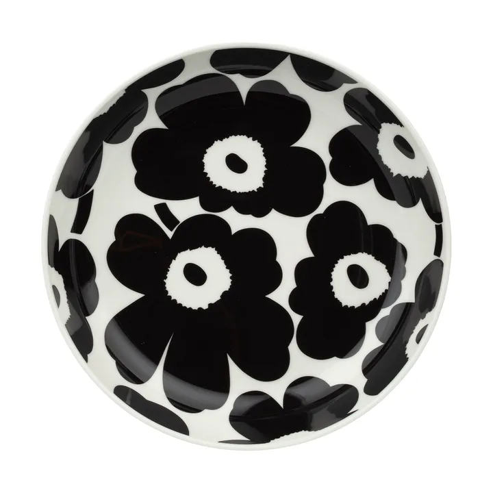 Unikko djup tallrik Ø20,5 cm - Black-white - Marimekko