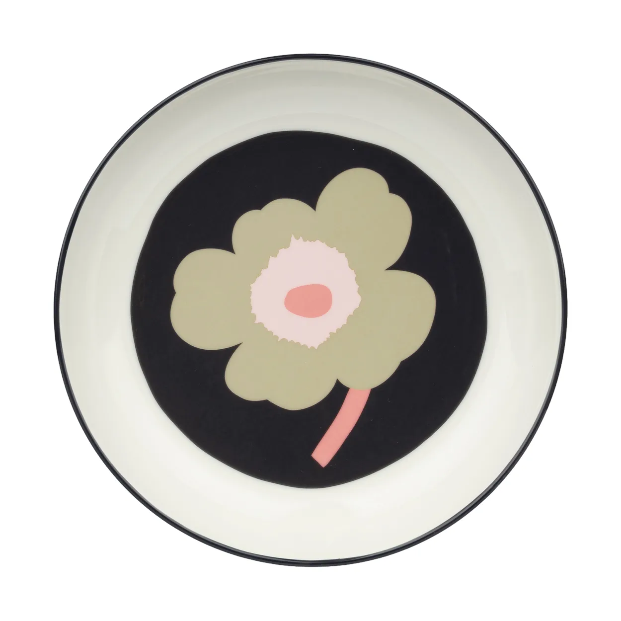 Marimekko Unikko djup tallrik Ø20,5 cm Off white-charcoal-sand-pink