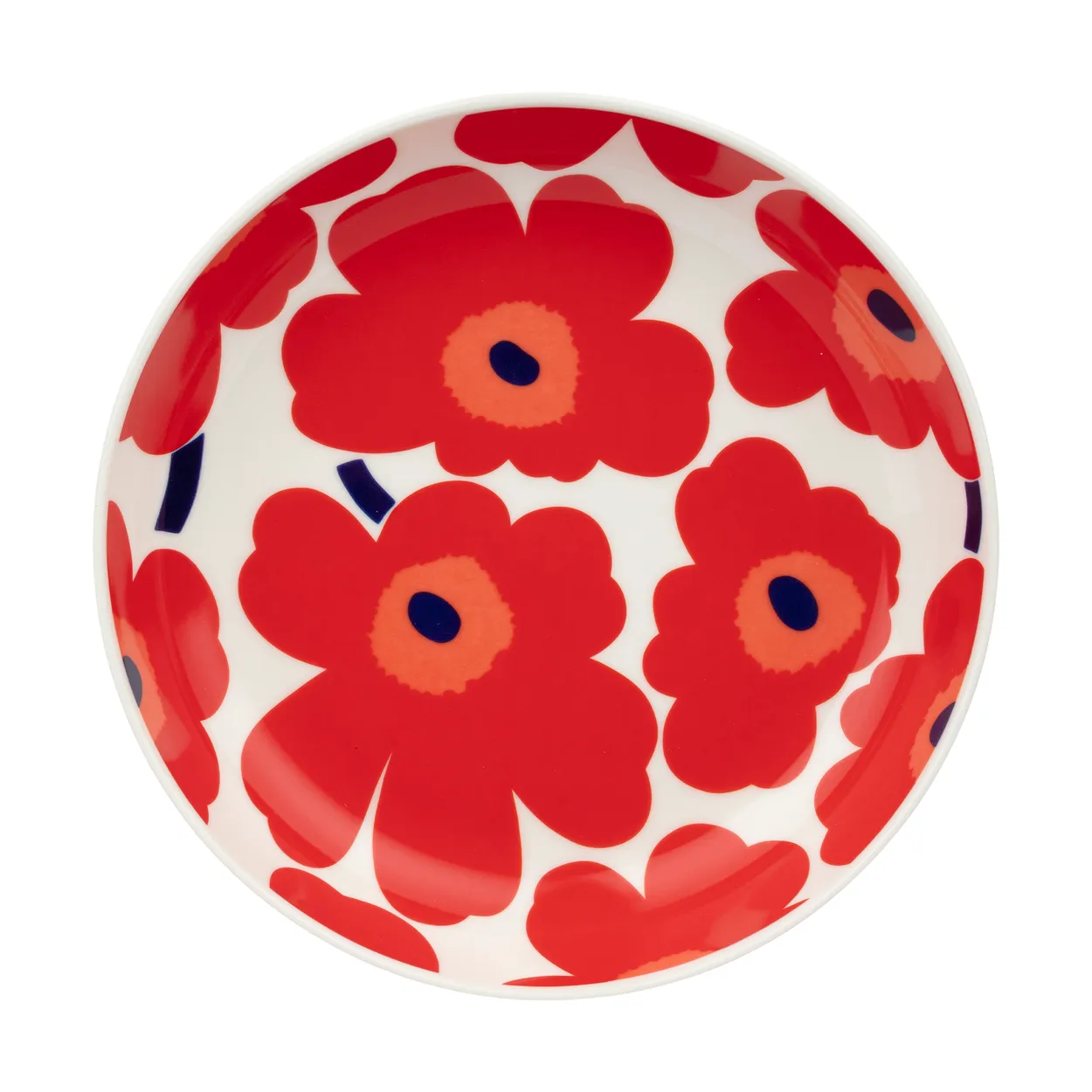 Marimekko Unikko djup tallrik Ø20,5 cm White-red-blue