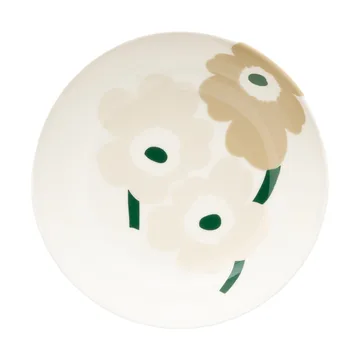 Unikko djup tallrik - Beige-white-light sand-dark green - Marimekko