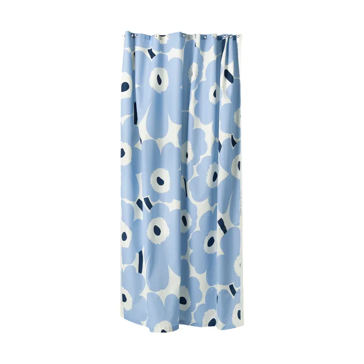 Unikko duschdraperi - Off white, light blue, navy, 180x200 cm - Marimekko