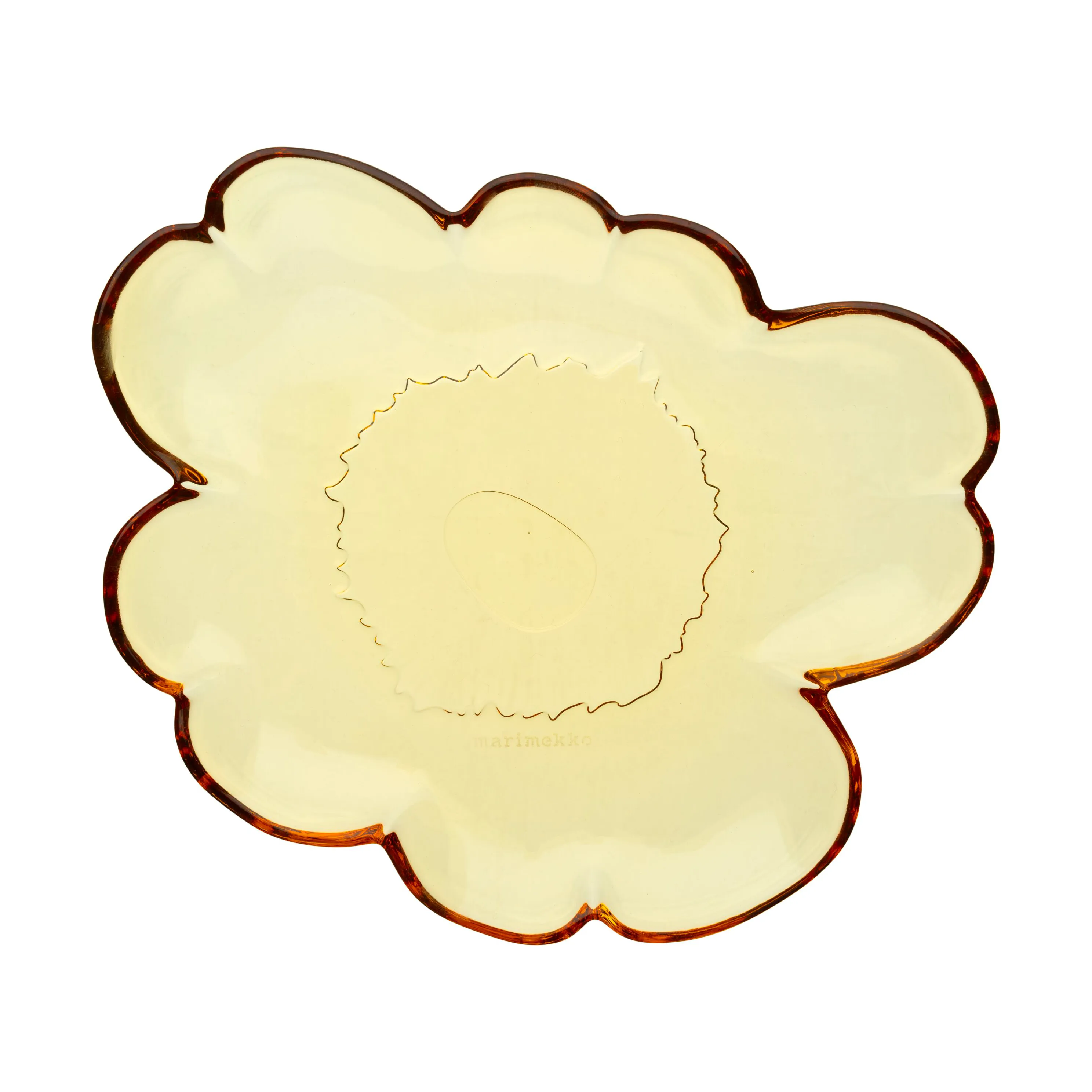 Marimekko Unikko glasfat 20 cm, Amber