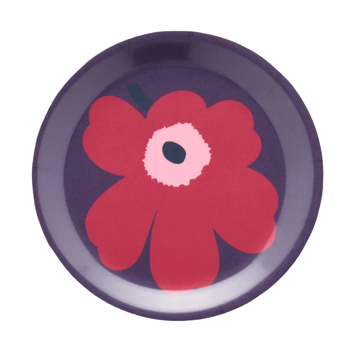 Unikko glasunderlägg - Plum-cranberry-rose, Ø11 cm - Marimekko
