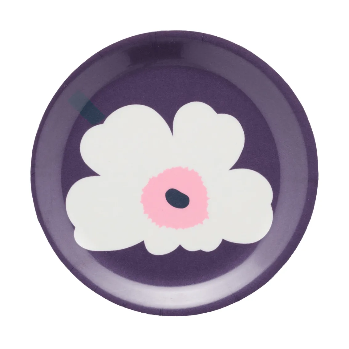 Marimekko Unikko glasunderlägg Plum-white-rose, Ø11 cm