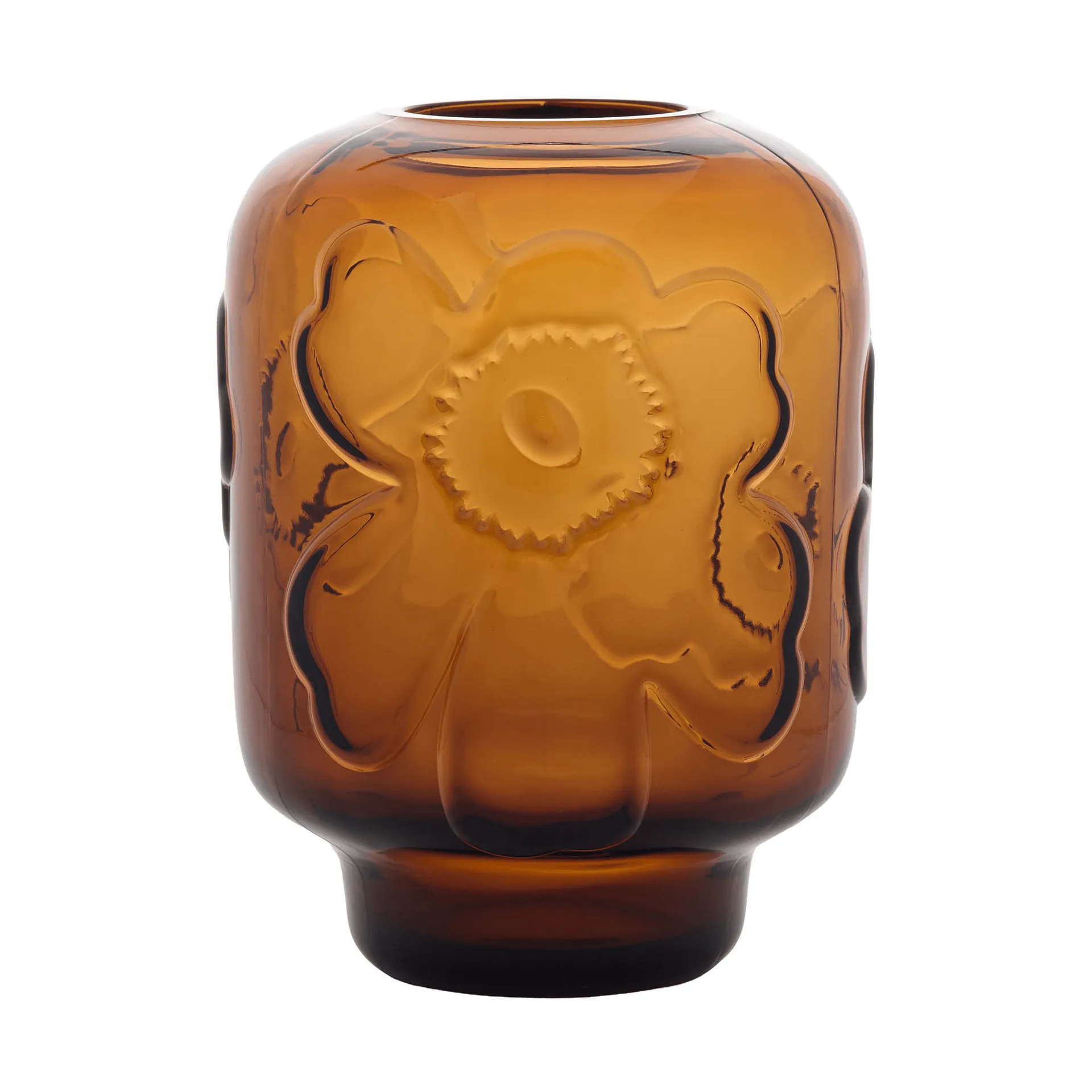 Unikko glasvas, Cognac, 18 cm Marimekko