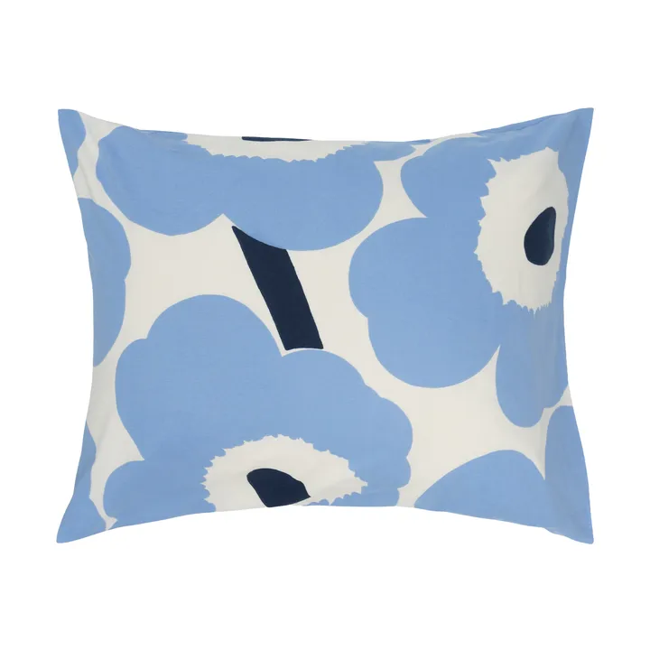 Unikko jersey örngott - Off white, light blue, navy, 50x60 cm - Marimekko