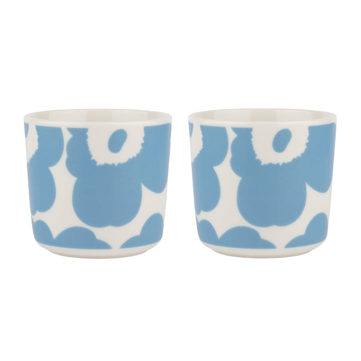 Unikko kaffekopp utan öra 20 cl 2-pack, White-sky blue Marimekko