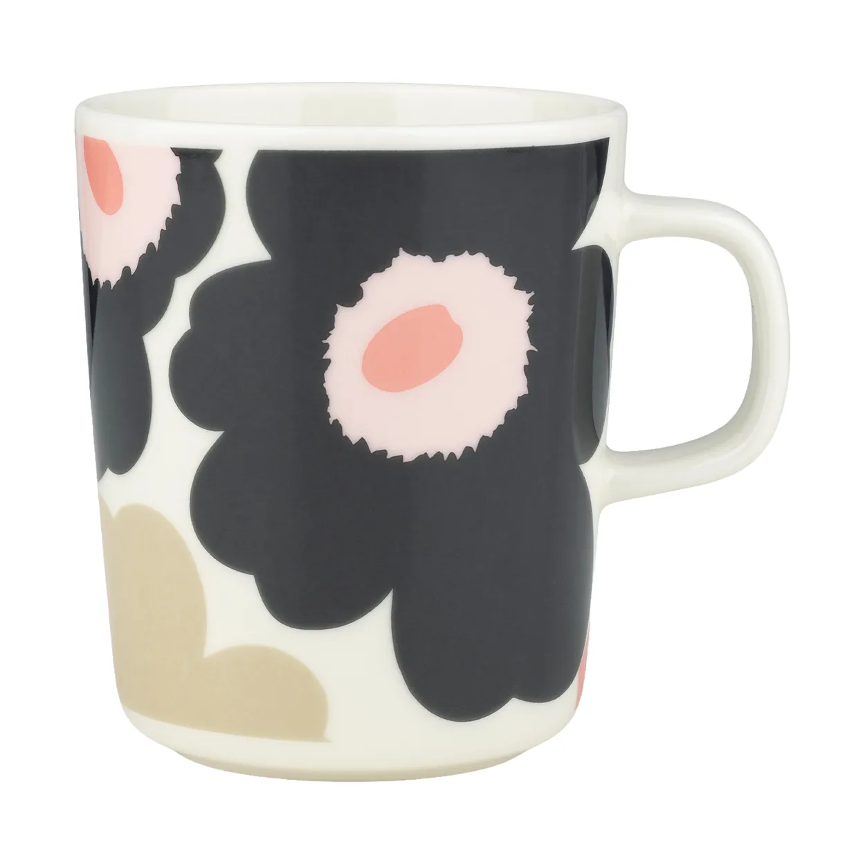 Marimekko Unikko mugg 25 cl Off white-charcoal-sand-pink