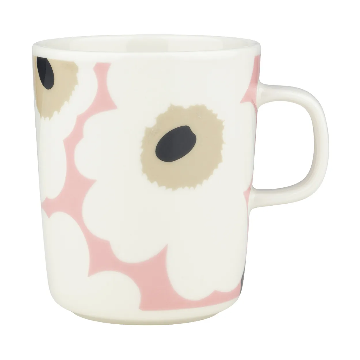 Marimekko Unikko mugg 25 cl Off white-pink-sand-charcoal