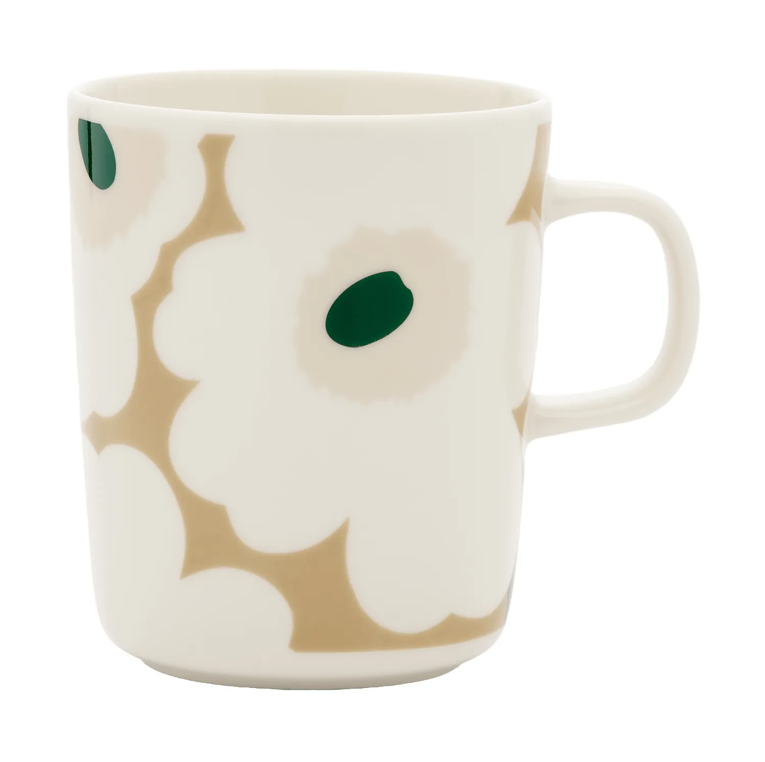 Marimekko Unikko mugg 25 cl White-beige-light sand-dark green
