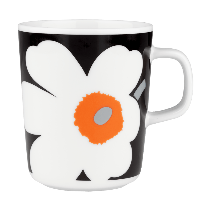 Unikko mugg 25 cl, White-black-orange Marimekko