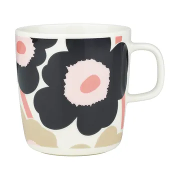 Unikko mugg 40 cl - Off white-charcoal-sand-pink - Marimekko