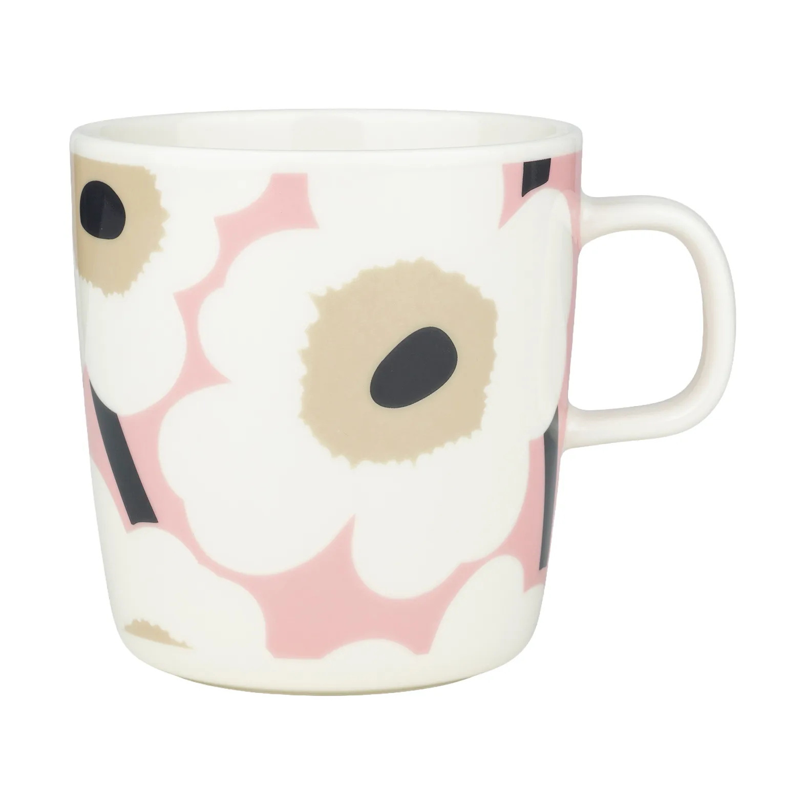 Unikko mugg 40 cl, Off white-pink-sand-charcoal Marimekko