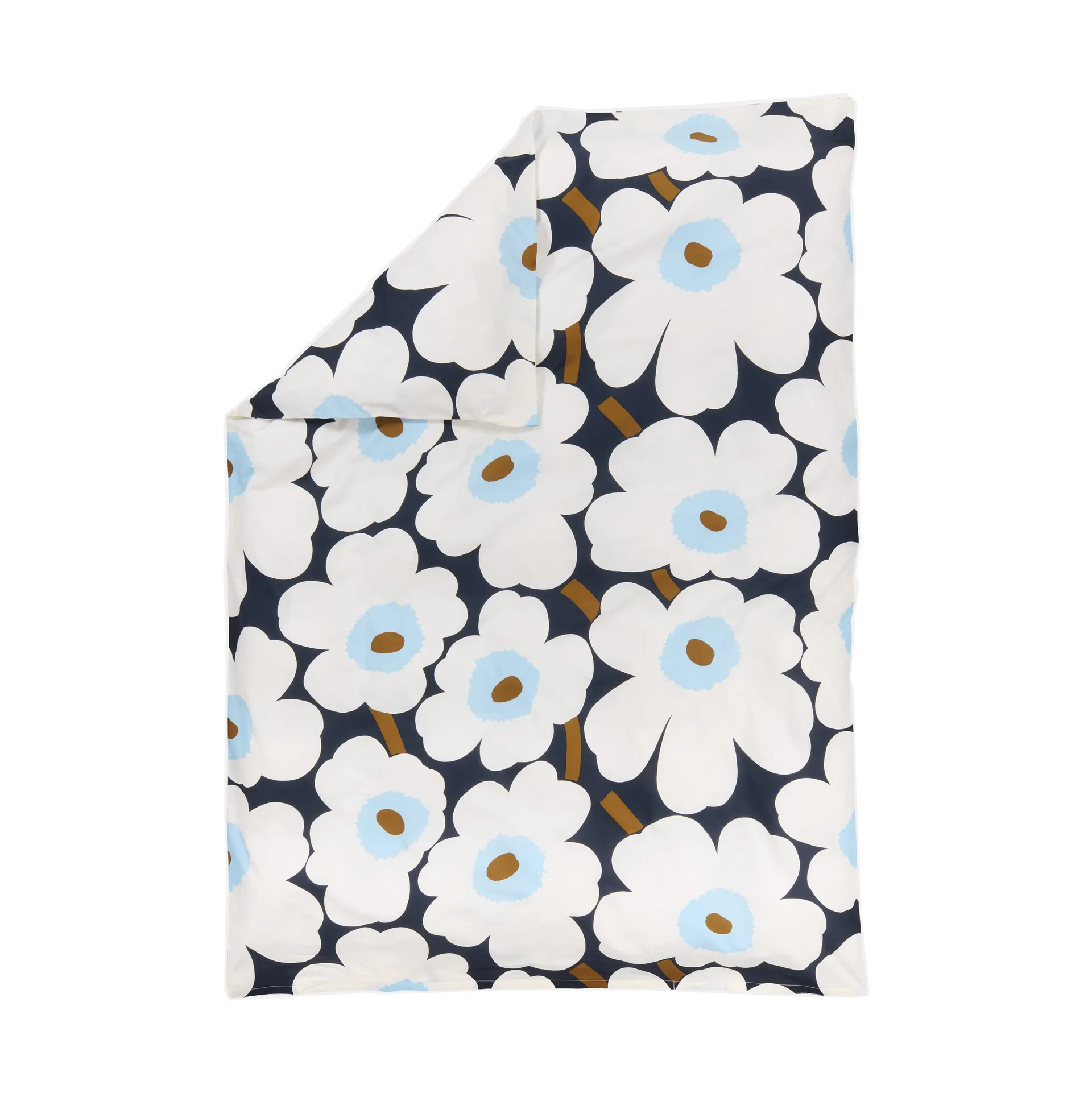 Unikko påslakan 150x210 cm, Blueberry-off white-cold blue Marimekko