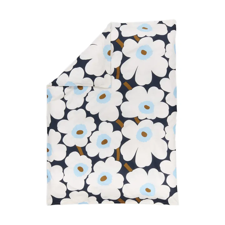 Unikko påslakan 150x210 cm - Blueberry-off white-cold blue - Marimekko
