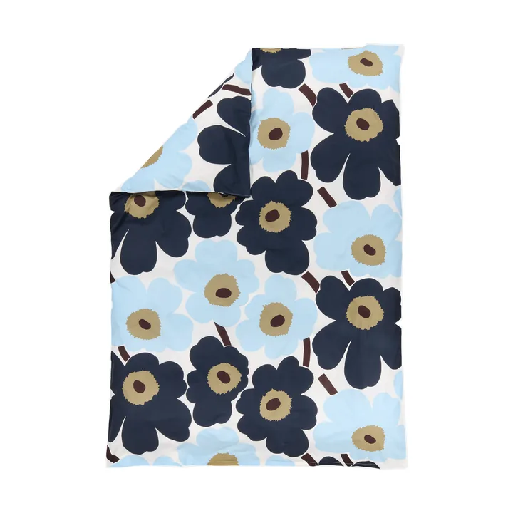 Unikko påslakan 150x210 cm - Off white-blueberry-cold blue - Marimekko