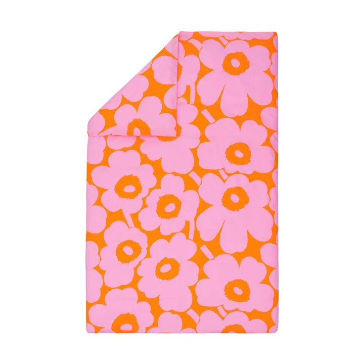 Unikko påslakan 150x210 cm - Orange-pink - Marimekko