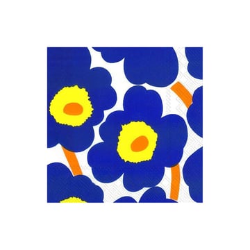 Marimekko Unikko servett 33×33 cm 20-pack Blå-gul