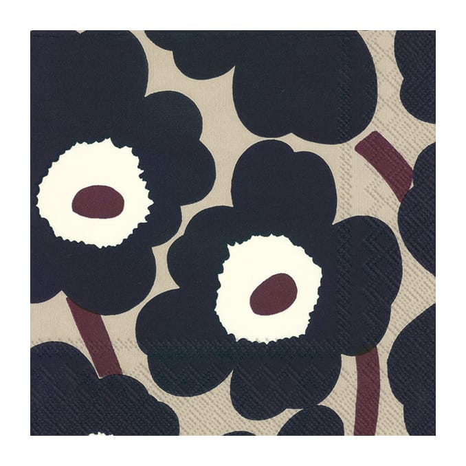 Unikko servett 33x33 cm 20-pack, Blue linen Marimekko