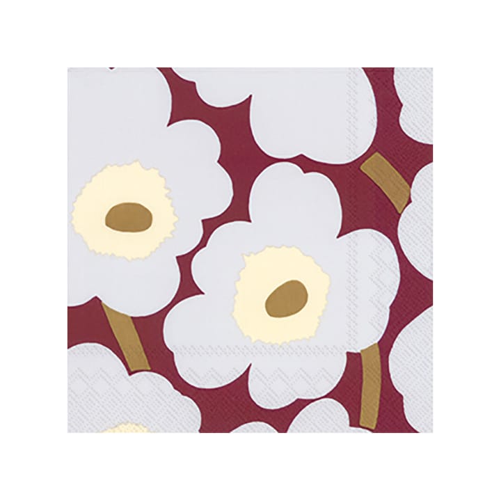 Unikko servett 33x33 cm 20-pack - Bordeaux - Marimekko