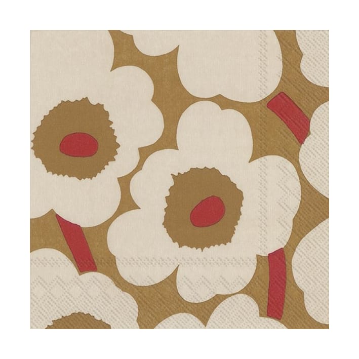 Unikko servett 33x33 cm 20-pack - Dark cream-red - Marimekko