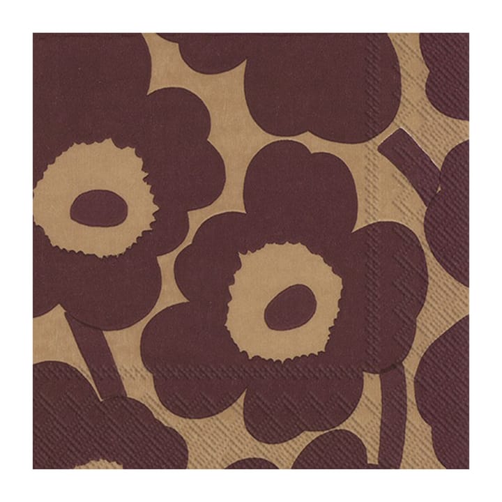 Unikko servett 33x33 cm 20-pack, Linen-bordeaux Marimekko