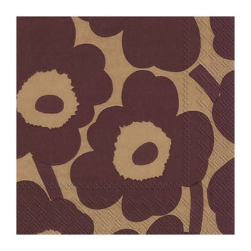 Marimekko Unikko servett 33×33 cm 20-pack Linen-bordeaux