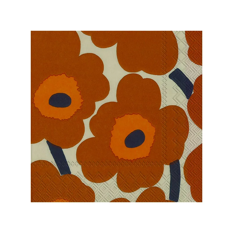 Unikko servett 33x33 cm 20-pack, Terracotta Marimekko