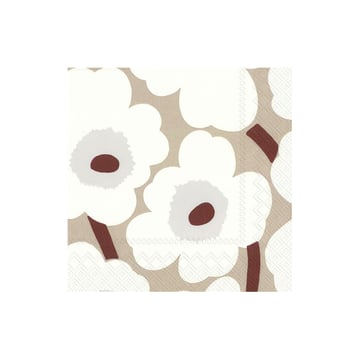 Marimekko Unikko servett 33×33 cm 20-pack Vit-linne