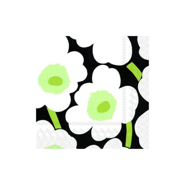 Marimekko Unikko servett 33×33 cm 20-pack Vit-svart