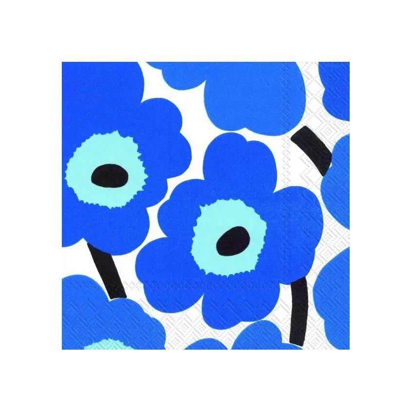 Unikko servett 40x40 cm 20-pack, Blå Marimekko