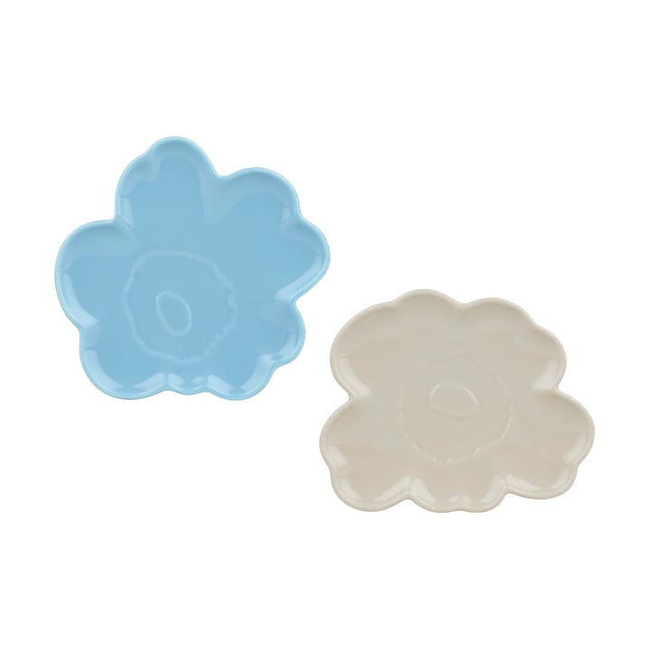 Unikko shape fat 2-pack - Forget-me-not, stoneware - Marimekko