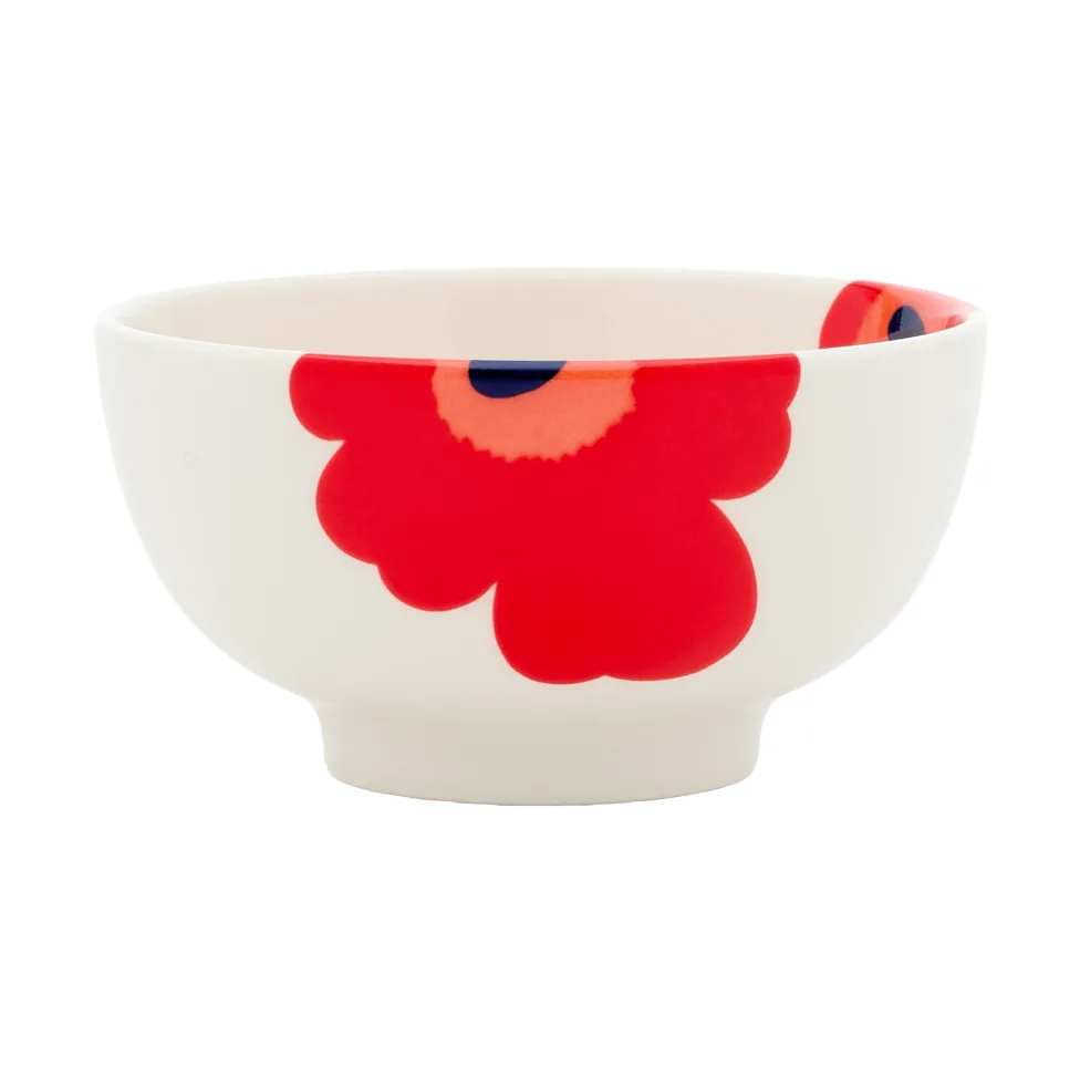 Unikko skål 3 dl, White-red-blue Marimekko