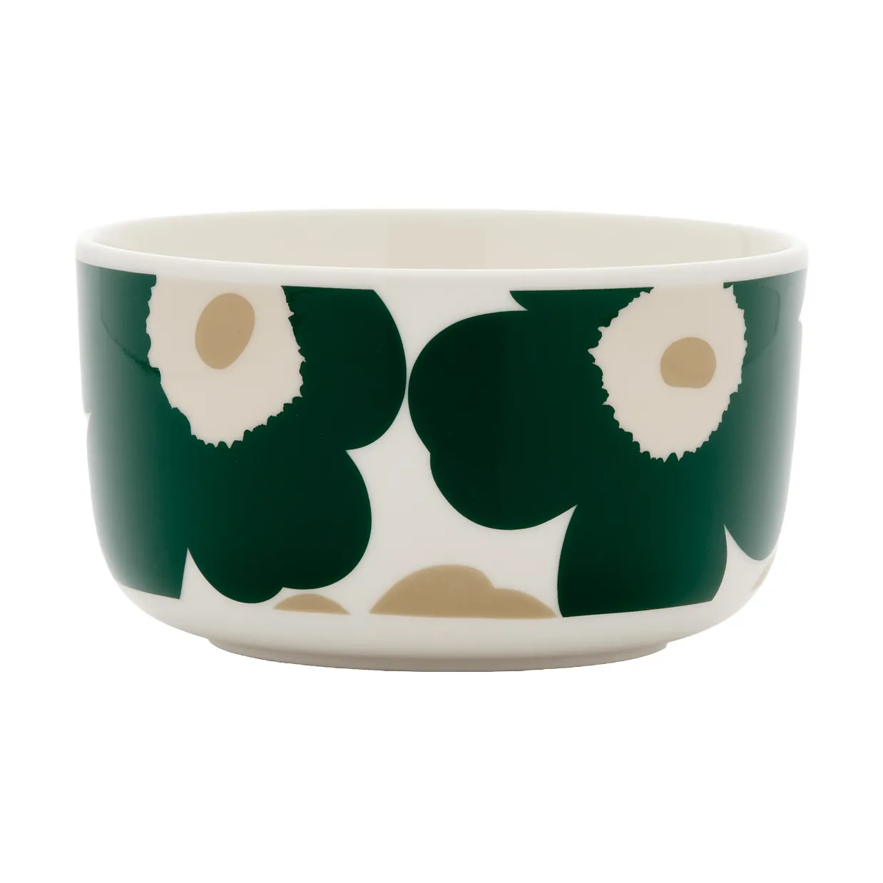 Marimekko Unikko sk&aring;l 5 dl White-dark green-beige-light sand