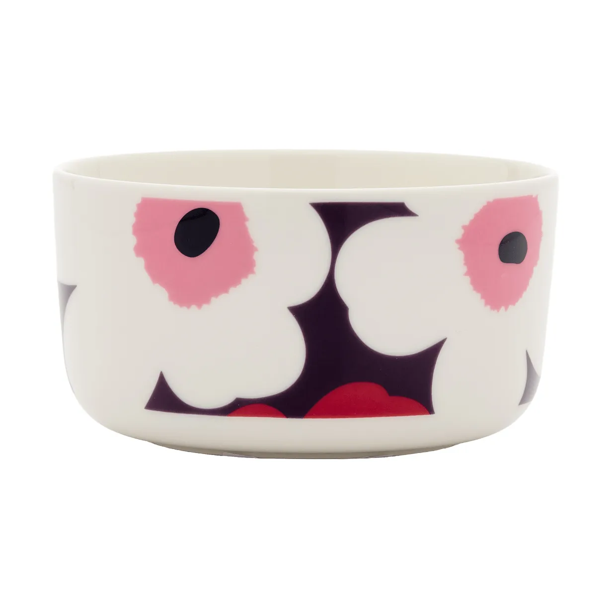 Marimekko Unikko skål 5 dl White-plum-cranberry-pink