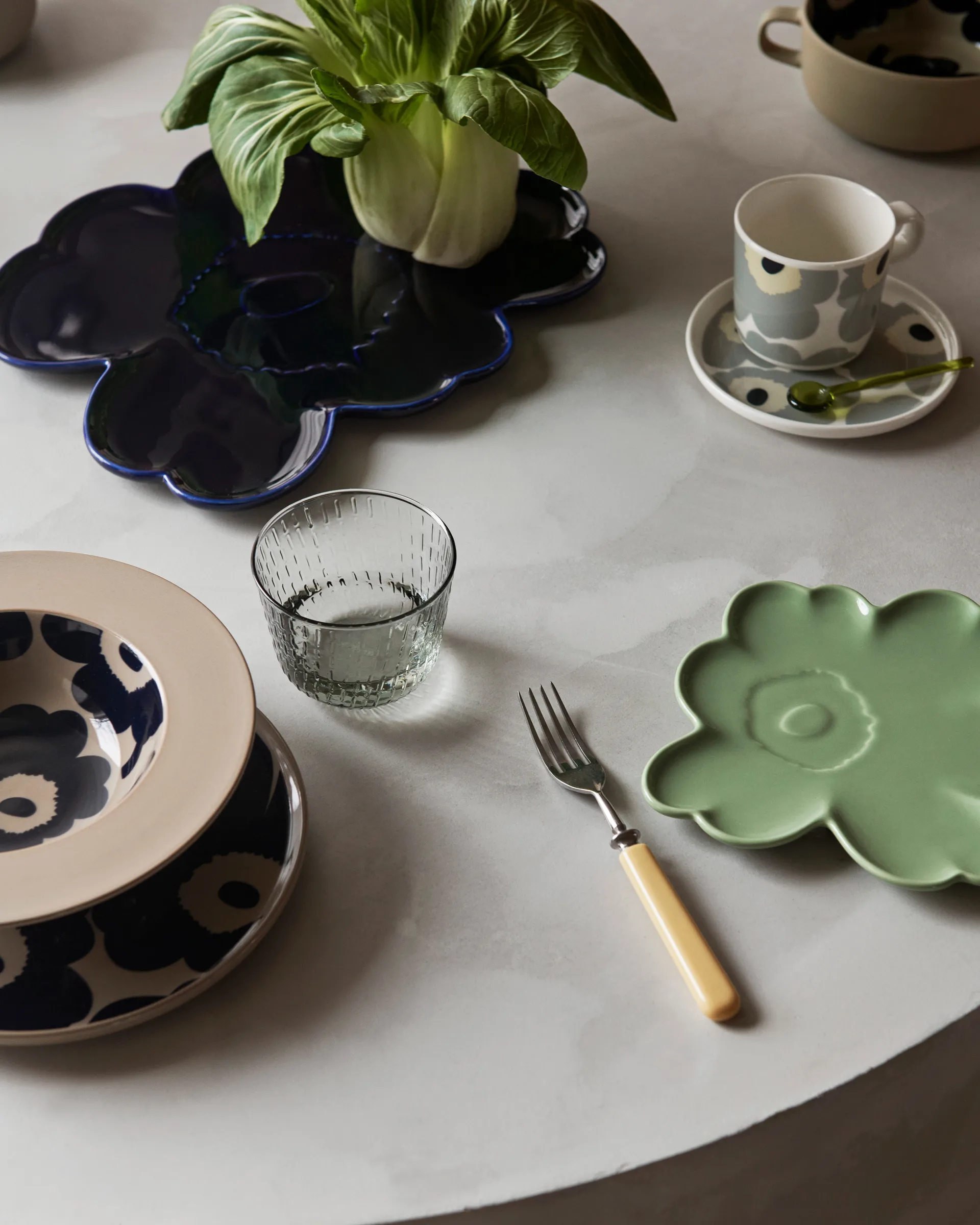 Unikko skål med handtag 5 dl, Terra-dark blue Marimekko