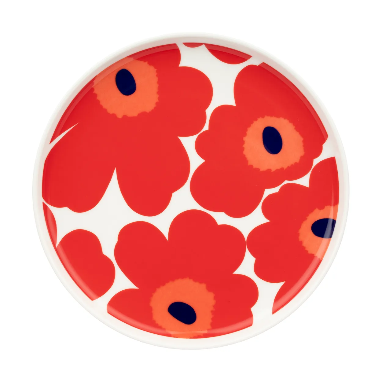 marimekko unikko tallrik ø20 cm white-red-blue