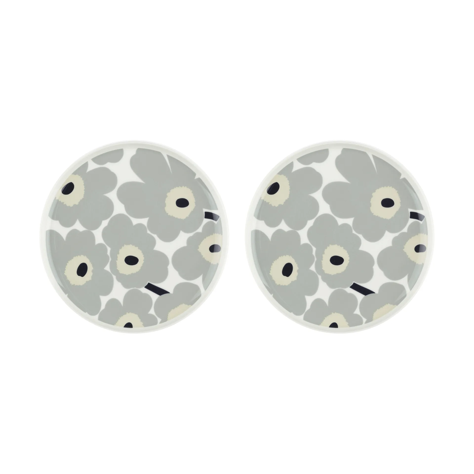 Unikko tallrik Ø25 cm 2-pack, White-light grey-sand-dark blue Marimekko